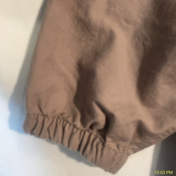 MUJI Washed Oxford Shop Coat Grayish Brown Organic Cotton Mens M NWT - Picture 8 of 10